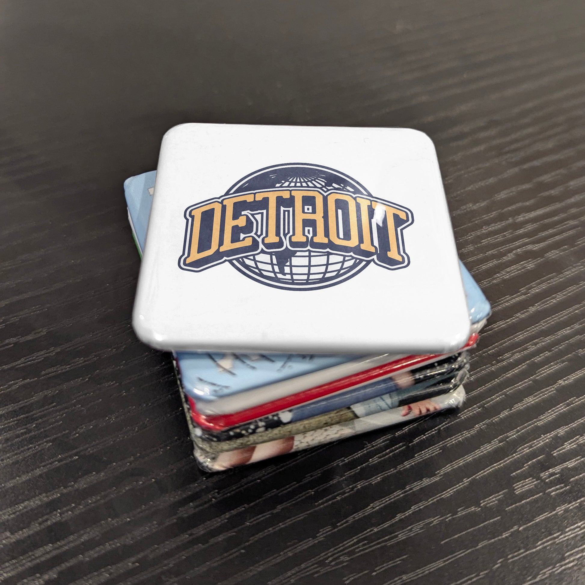 Detroit Michigan Magnet | Motor City Globe | 2×2 | Made in Canada - PhiloPerse