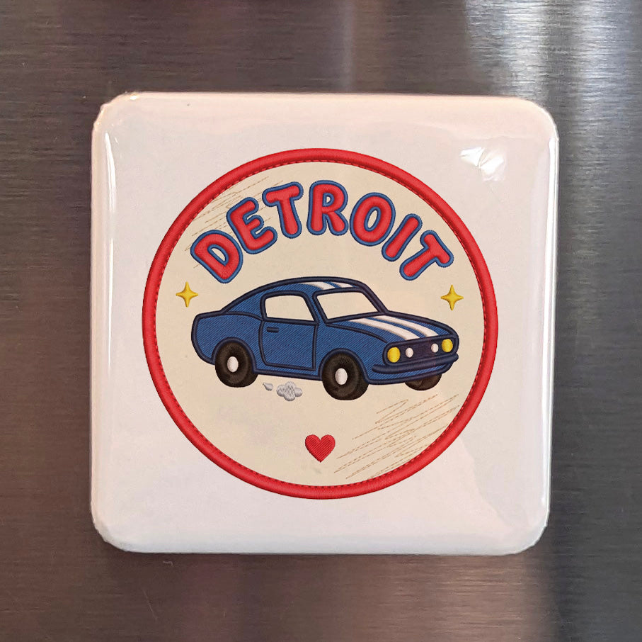 Detroit Michigan Magnet | Muscle Car | 2×2 | Made in Canada - PhiloPerse