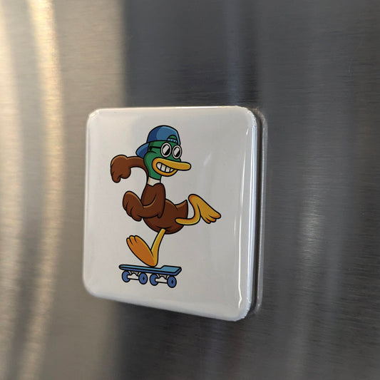 Duck Skateboarding Magnet | Waddle & Roll | 2×2 | Made in Canada - PhiloPerse