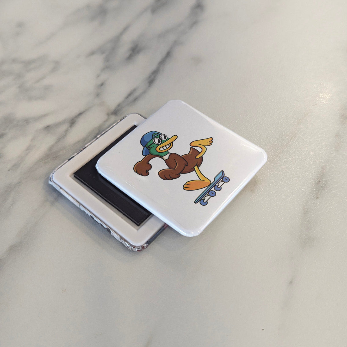 Duck Skateboarding Magnet | Waddle & Roll | 2×2 | Made in Canada - PhiloPerse