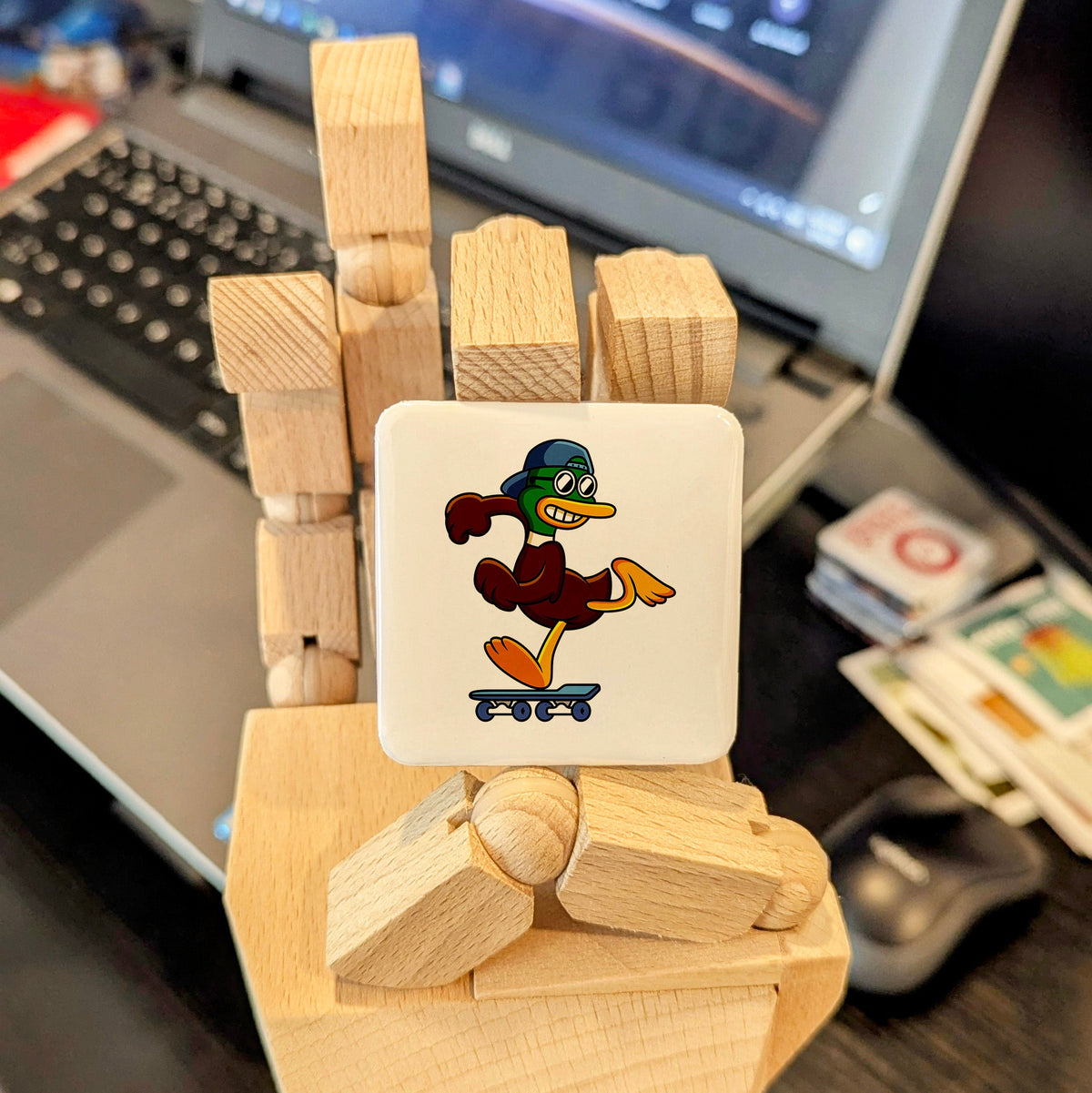 Duck Skateboarding Magnet | Waddle & Roll | 2×2 | Made in Canada - PhiloPerse
