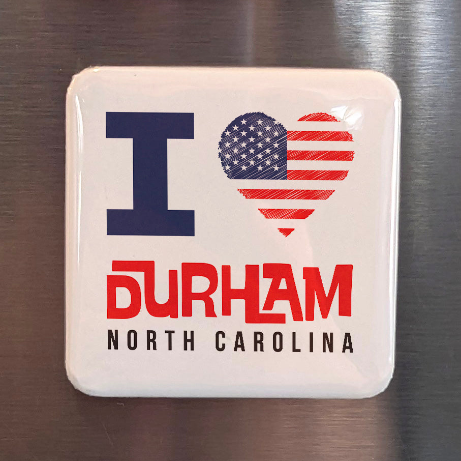 Durham North Carolina Magnet | Bull City | 2×2 | Made in Canada - PhiloPerse