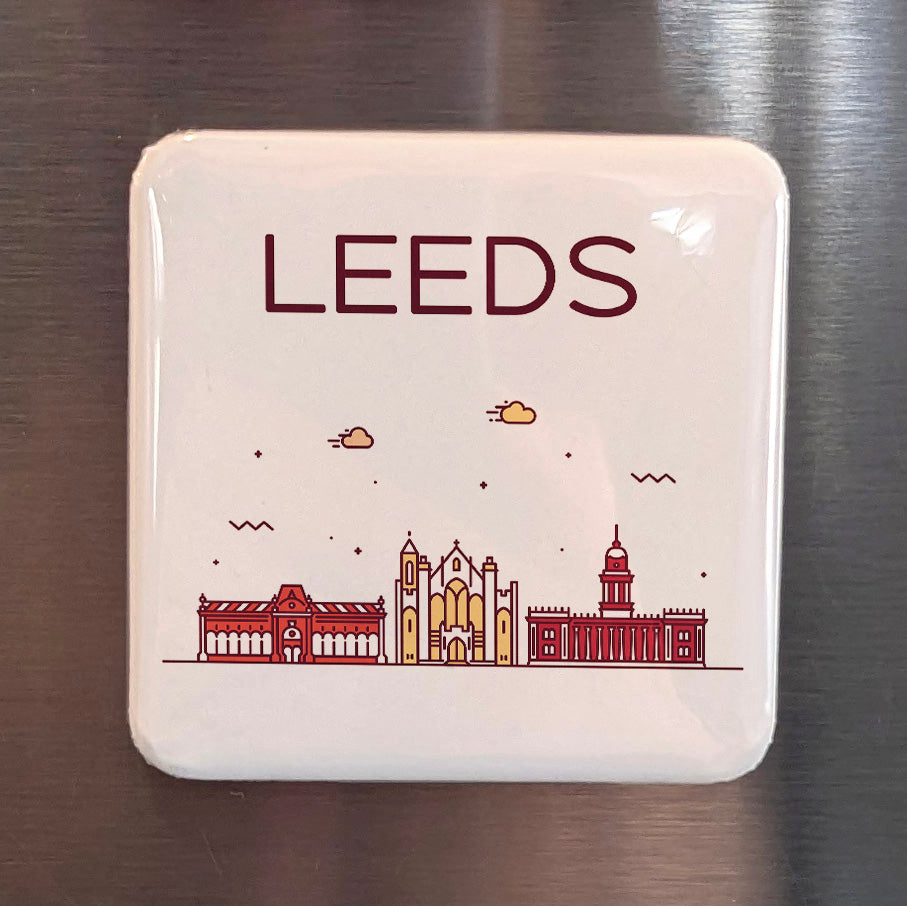 Leeds England Magnet | Powerhouse of the West Yorkshire Pennines | 2x2 | Made in Canada