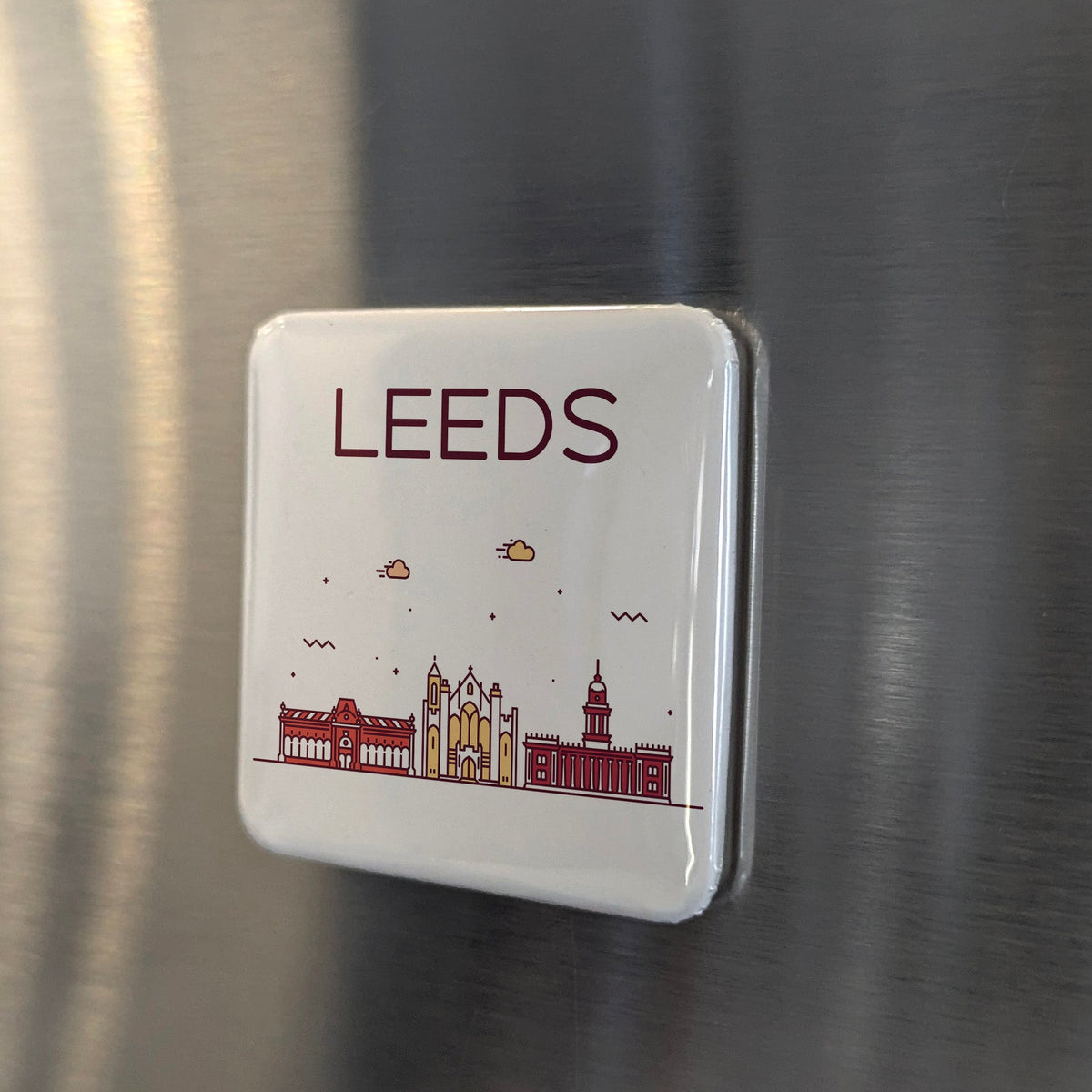 Leeds England Magnet | Powerhouse of the West Yorkshire Pennines | 2x2 | Made in Canada