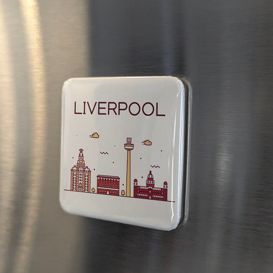 Liverpool England Magnet | Mersey Waterfront City of the Beatles and the Liver Bird | 2x2 | Made in Canada - PhiloPerse