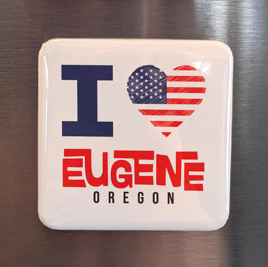 Eugene Oregon Magnet | Emerald City | 2×2 | Made in Canada - PhiloPerse