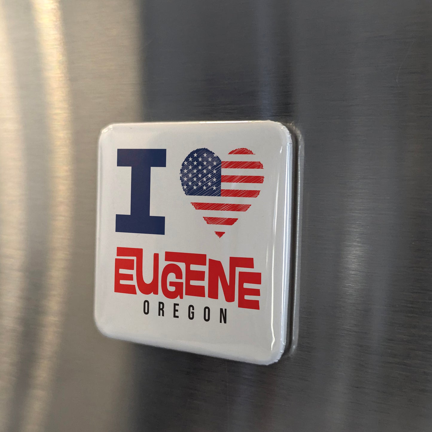 Eugene Oregon Magnet | Emerald City | 2×2 | Made in Canada - PhiloPerse