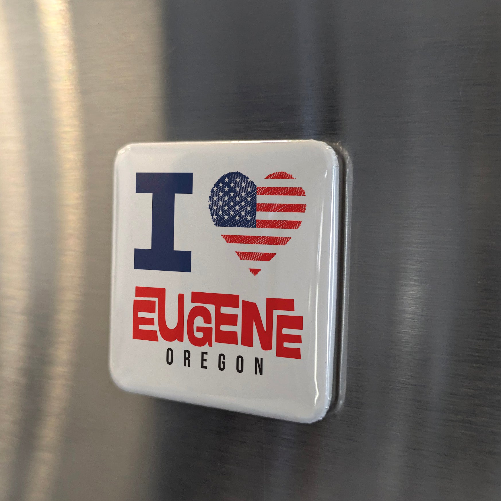 Eugene Oregon Magnet | Emerald City | 2×2 | Made in Canada - PhiloPerse