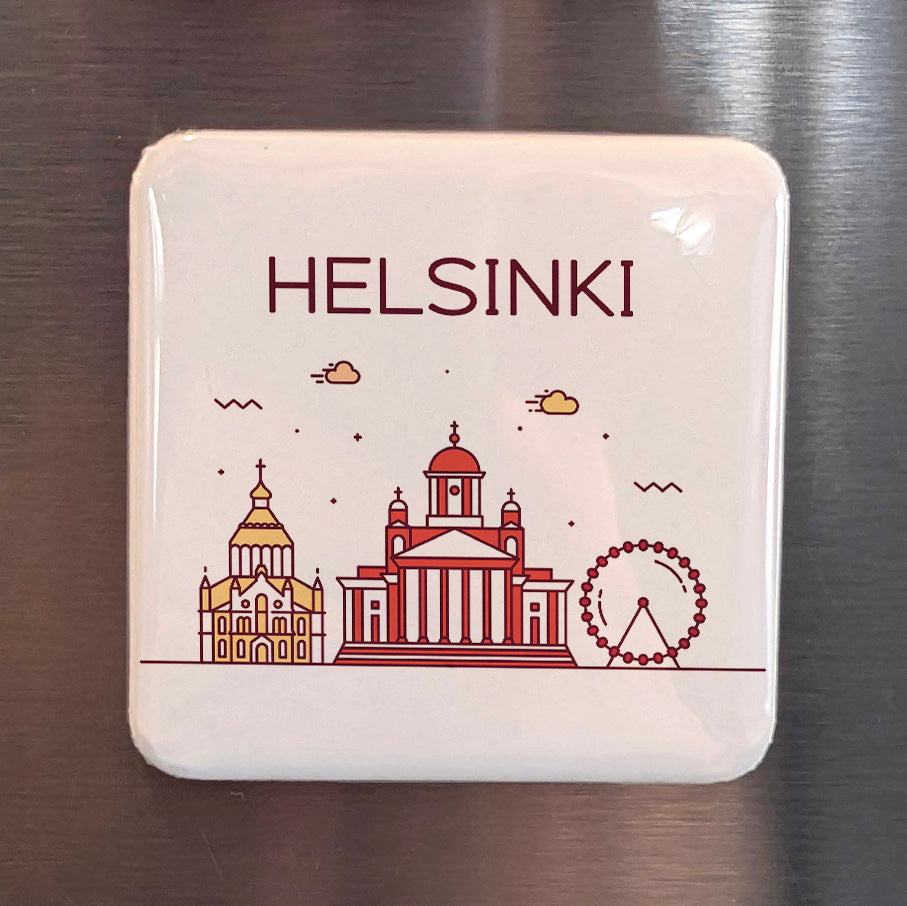 Helsinki Finland Magnet | Daughter of the Baltic on the Gulf of Finland | 2x2 | Made in Canada