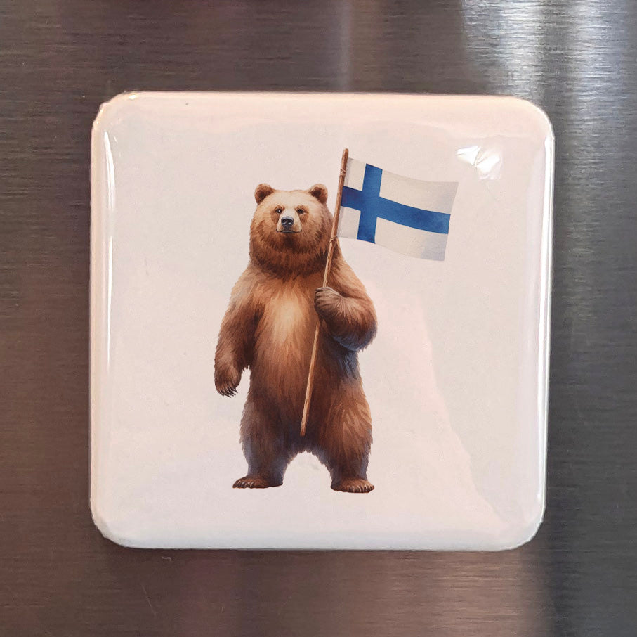 Finland Magnet | Brown Bear of the Boreal Forests and Finnish National Identity | 2x2 | Made in Canada