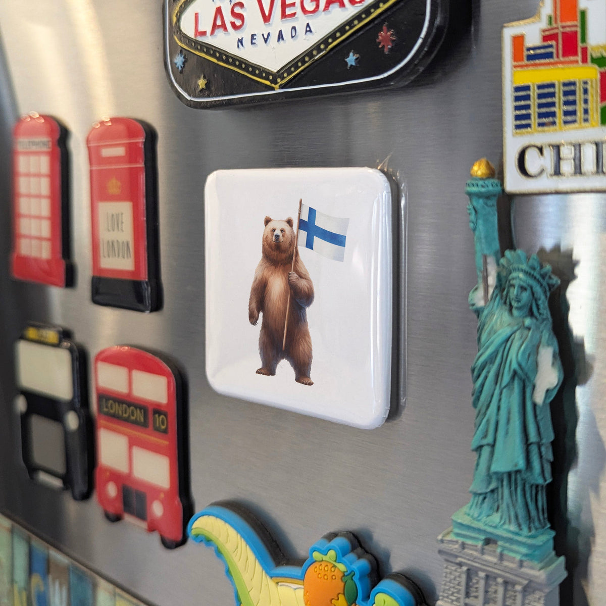Finland Magnet | Brown Bear of the Boreal Forests and Finnish National Identity | 2x2 | Made in Canada