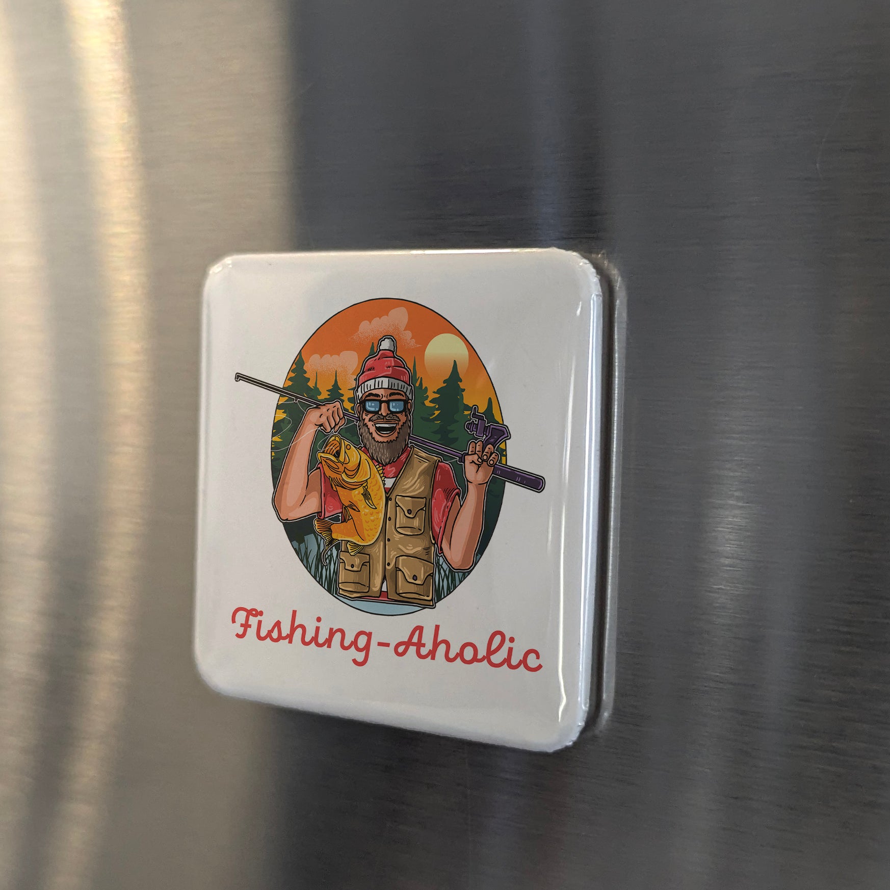Fishing-Aholic Fridge Magnet - PhiloPerse