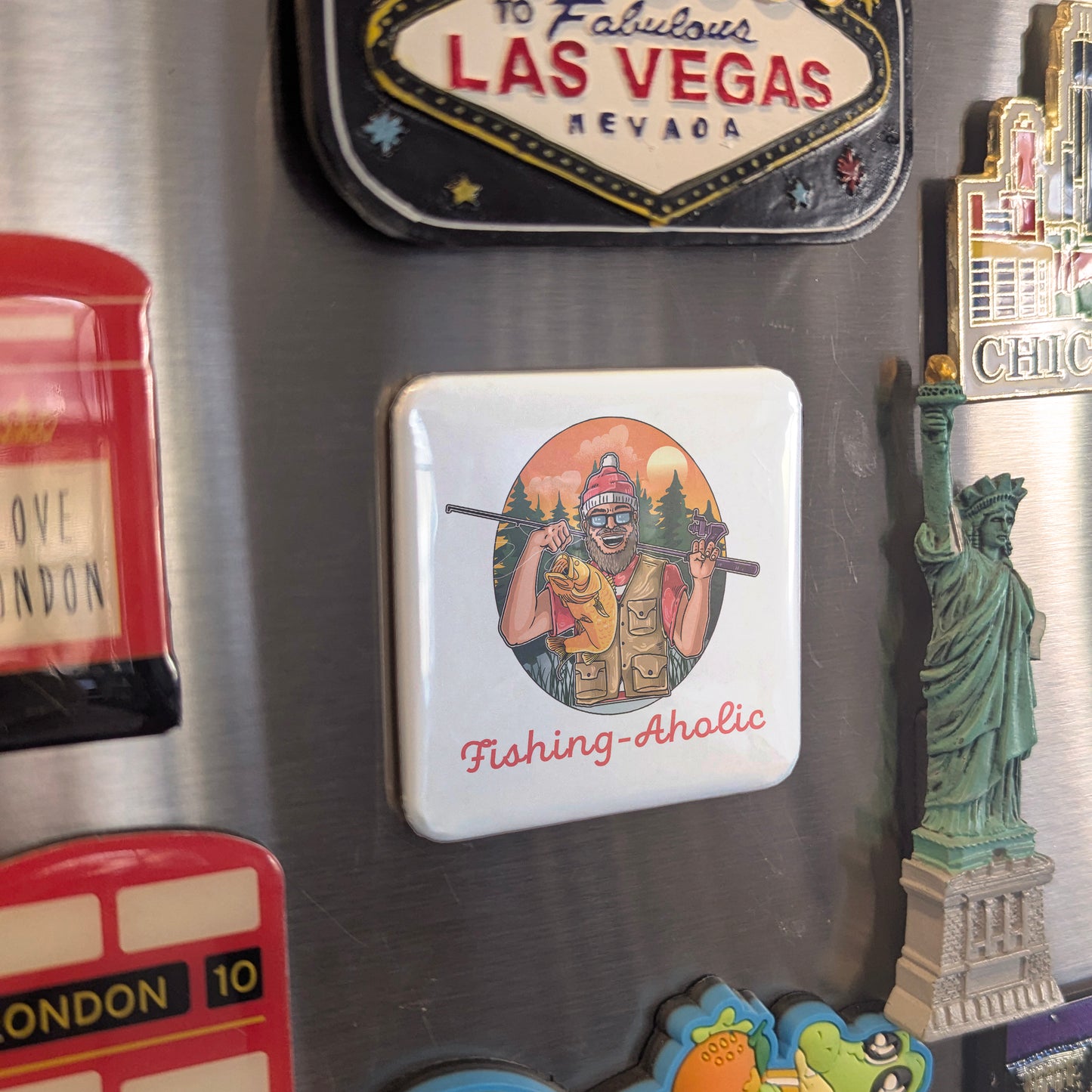 Fishing-Aholic Fridge Magnet - PhiloPerse