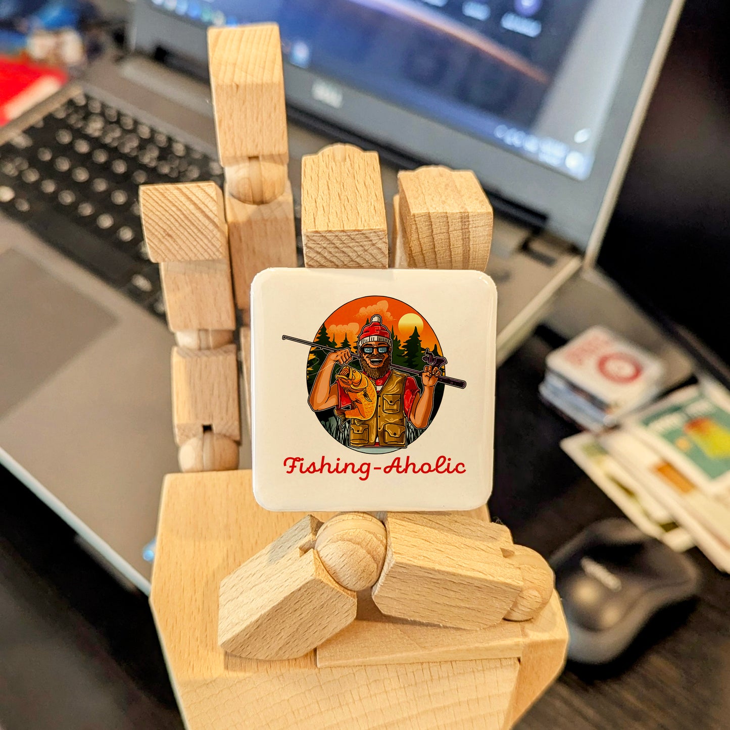 Fishing-Aholic Fridge Magnet - PhiloPerse