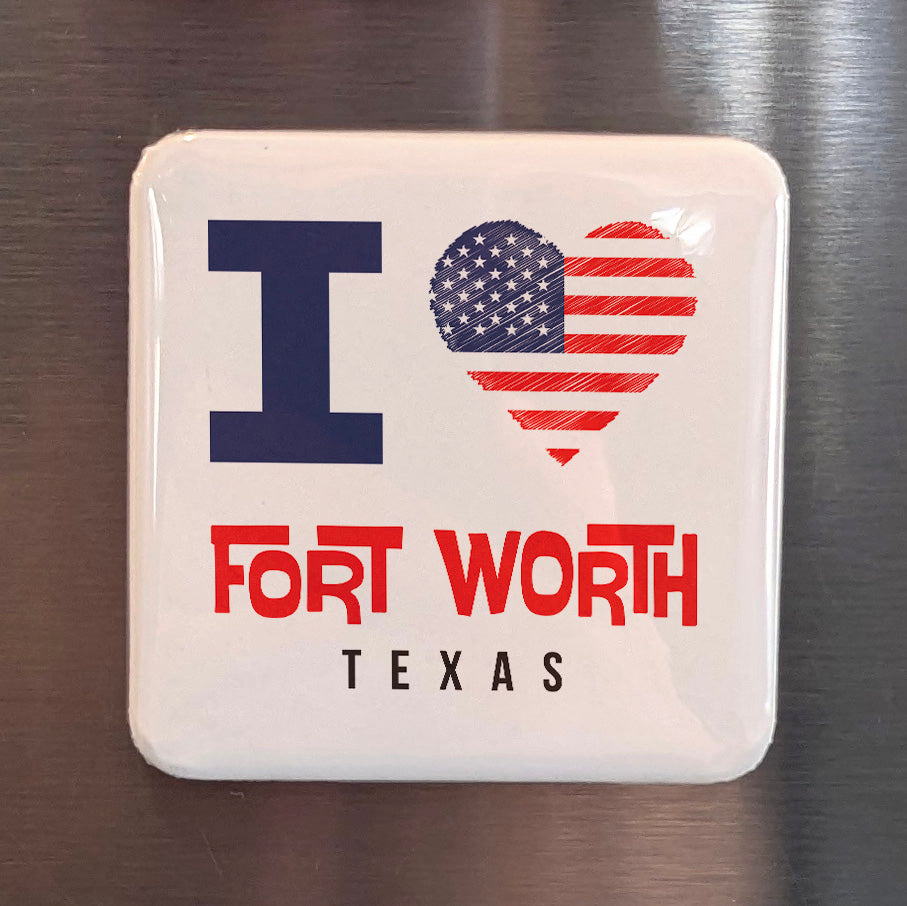 Fort Worth Texas Magnet | Cowtown | 2×2 | Made in Canada - PhiloPerse