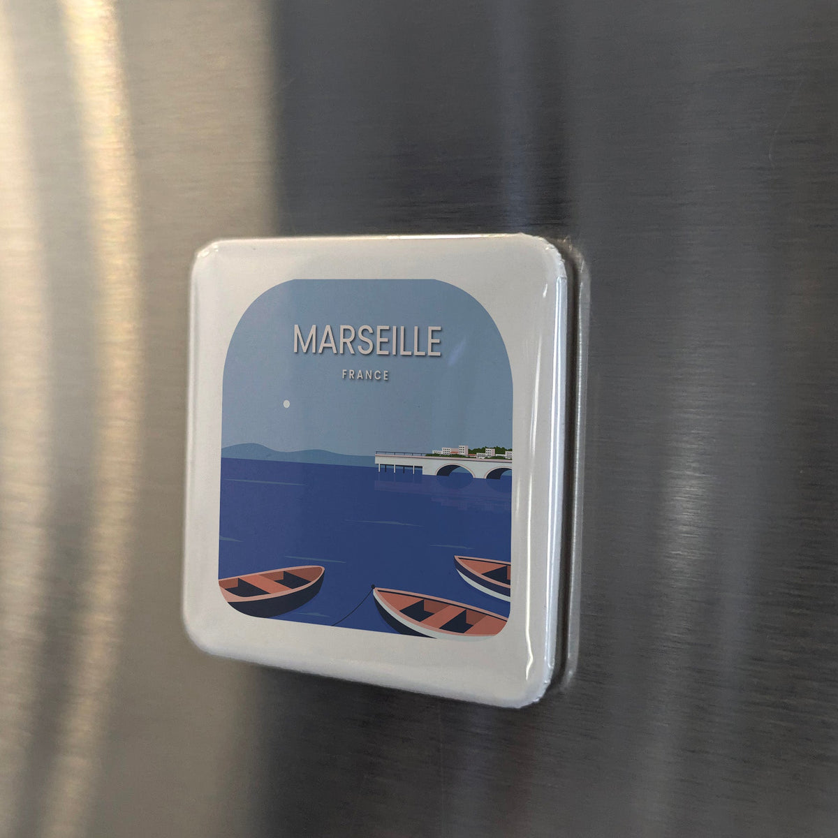 Marseille France Magnet | Ancient Phocaean Port on the Mediterranean Shore | 2x2 | Made in Canada