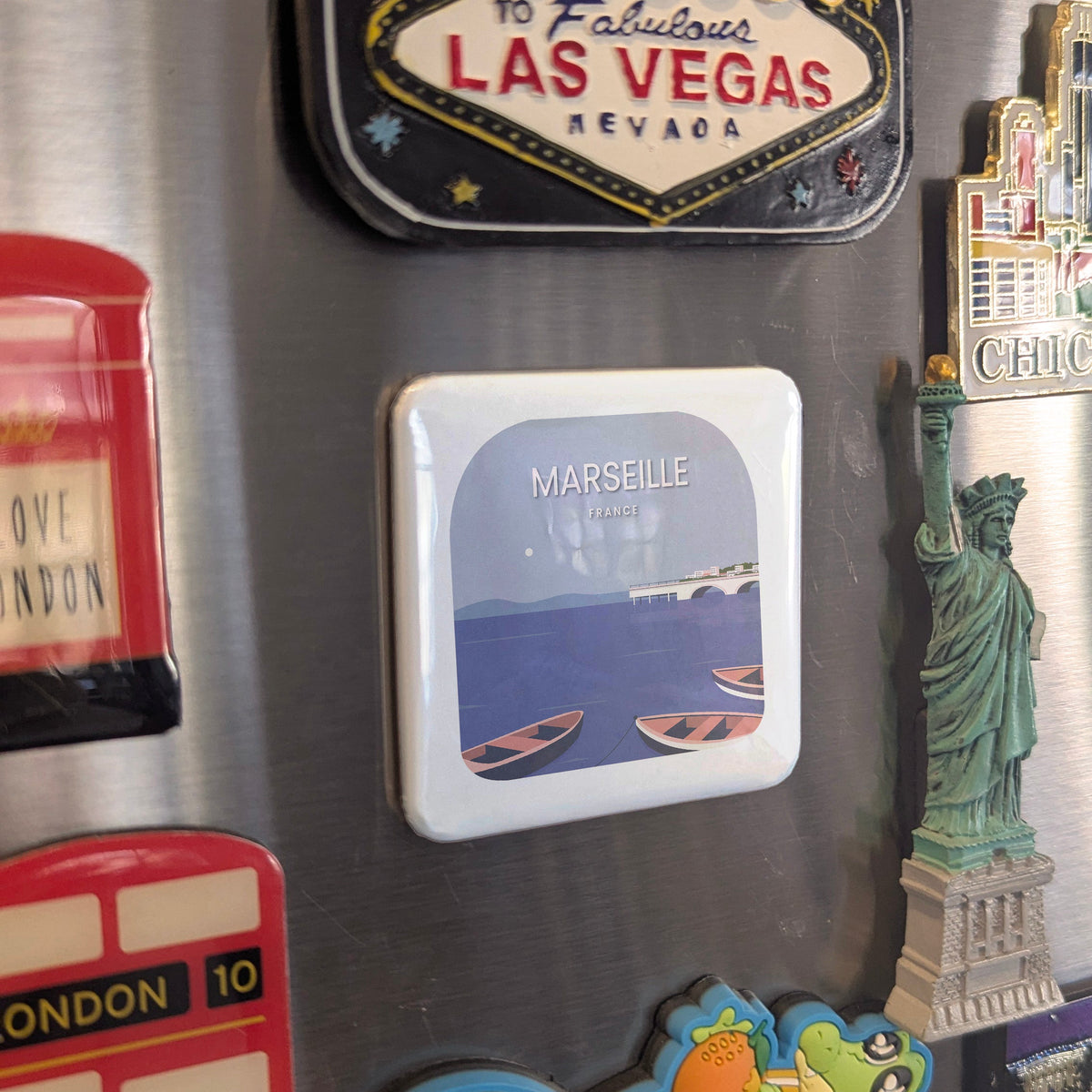 Marseille France Magnet | Ancient Phocaean Port on the Mediterranean Shore | 2x2 | Made in Canada