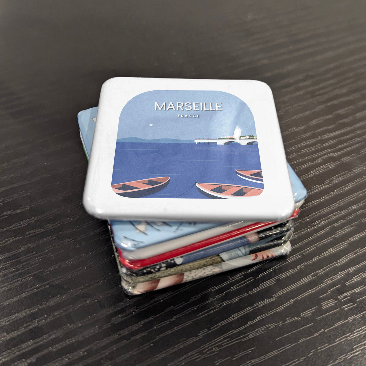 Marseille France Magnet | Ancient Phocaean Port on the Mediterranean Shore | 2x2 | Made in Canada
