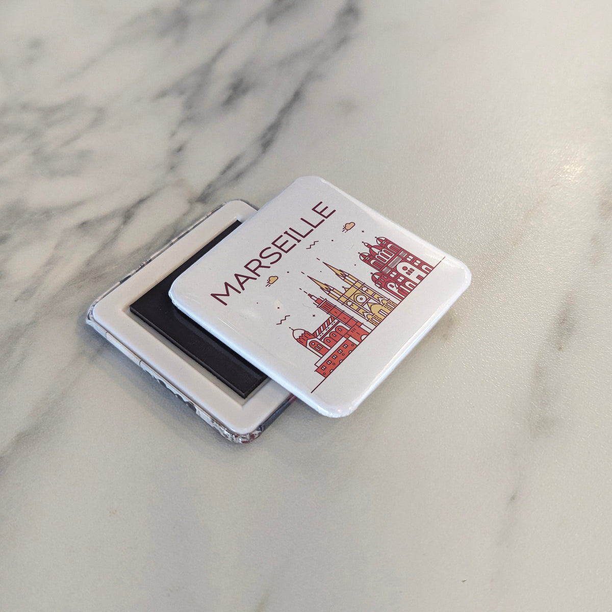 Marseille France Magnet | Gateway of the Midi on the Cote d'Azur Skyline | 2x2 | Made in Canada