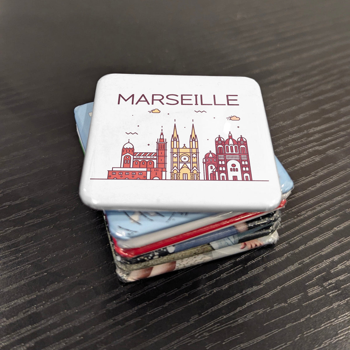 Marseille France Magnet | Gateway of the Midi on the Cote d'Azur Skyline | 2x2 | Made in Canada