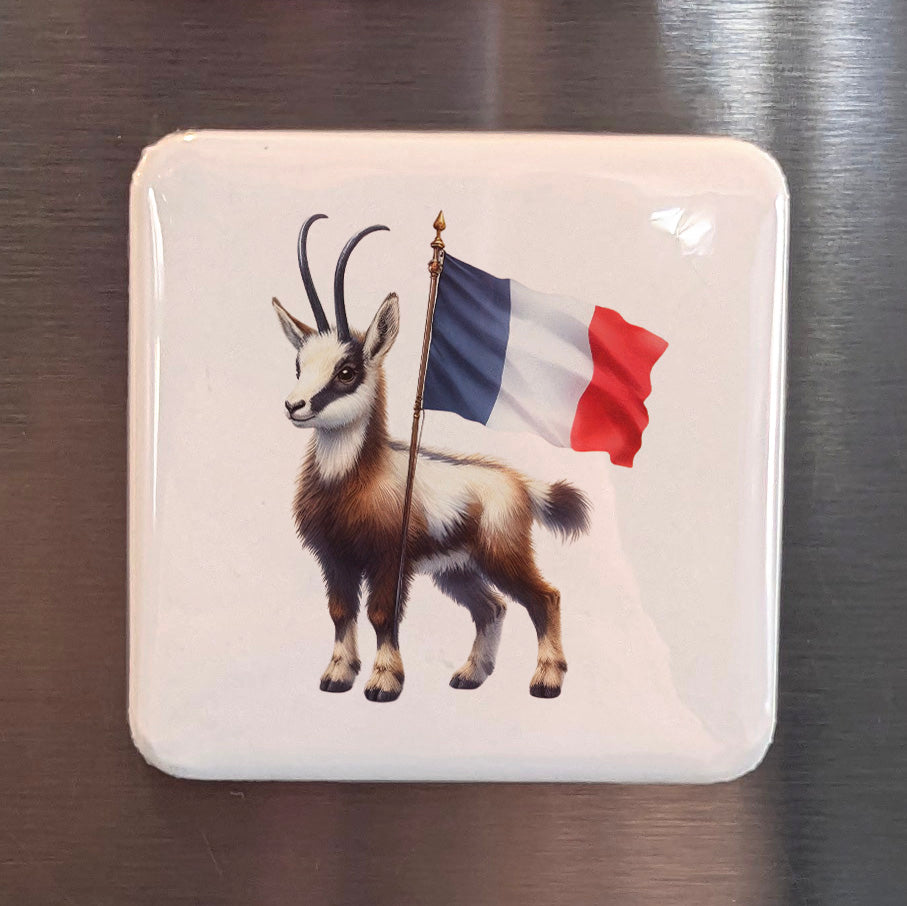 France Magnet | Alpine Chamois of the French Mountain Wilderness | 2x2 | Made in Canada