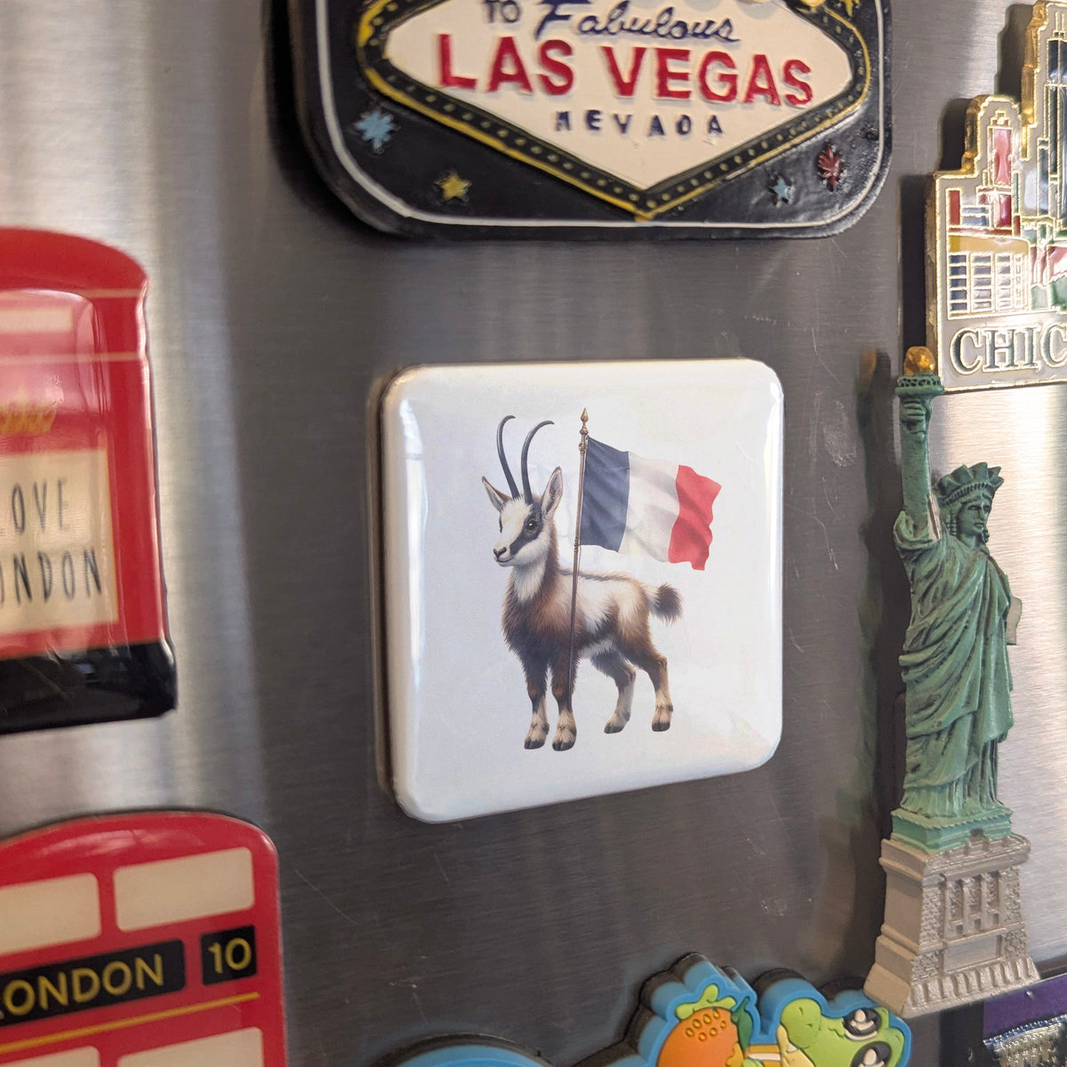 France Magnet | Alpine Chamois of the French Mountain Wilderness | 2x2 | Made in Canada