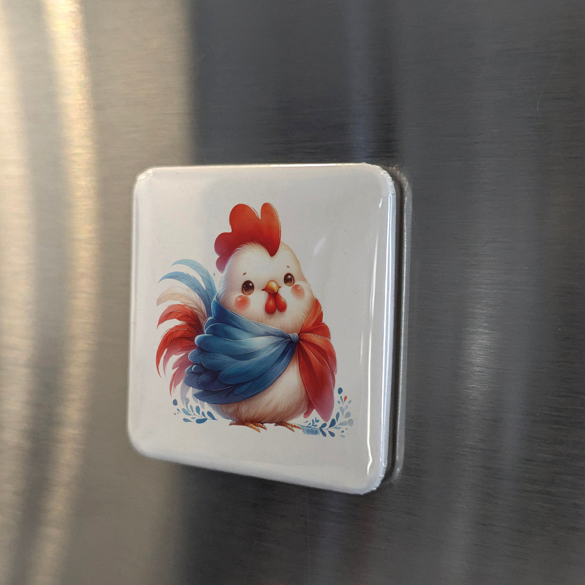 France Magnet | Gallic Rooster of the French Republic and National Spirit | 2x2 | Made in Canada