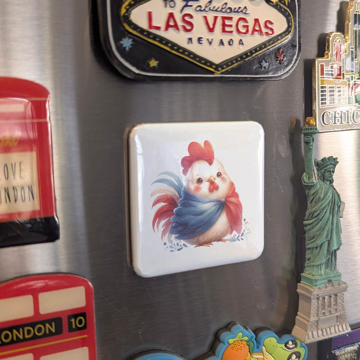 France Magnet | Gallic Rooster of the French Republic and National Spirit | 2x2 | Made in Canada