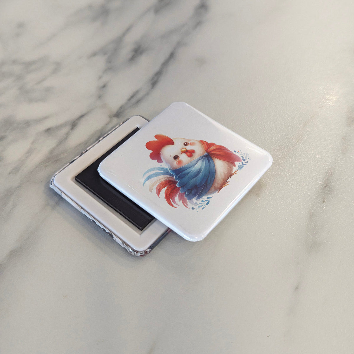 France Magnet | Gallic Rooster of the French Republic and National Spirit | 2x2 | Made in Canada