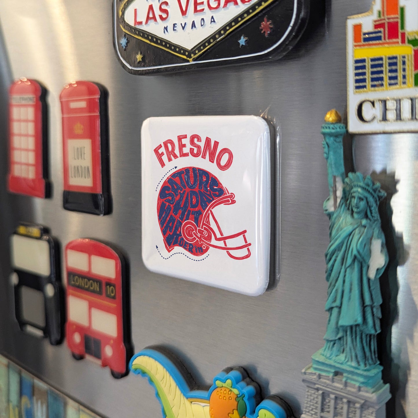 Fresno California Magnet | Saturday Night Lights | 2×2 | Made in Canada - PhiloPerse