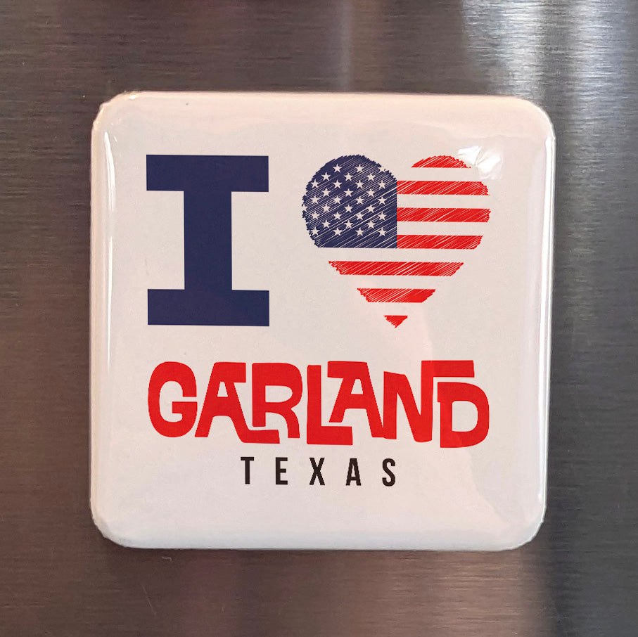 Garland Texas Magnet | Prairie Star | 2×2 | Made in Canada - PhiloPerse