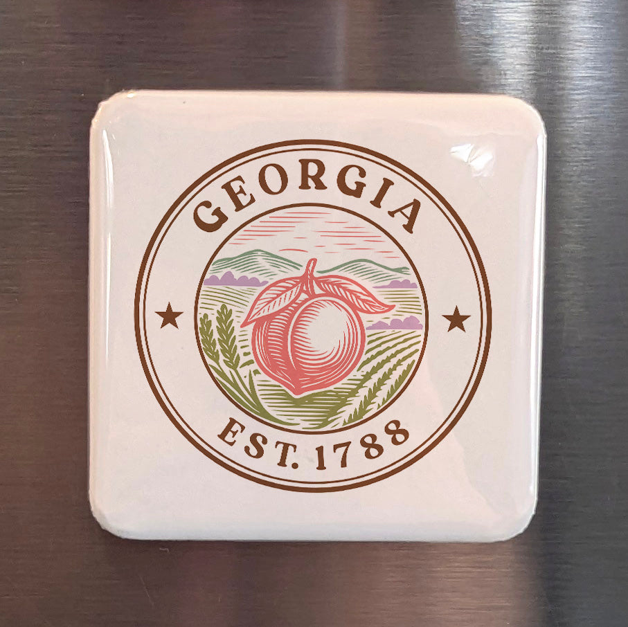 Georgia Magnet | The Peach State | 2×2 | Made in Canada - PhiloPerse