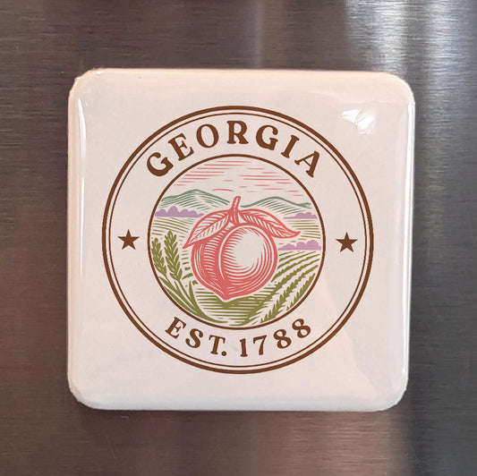 Georgia Magnet | The Peach State | 2×2 | Made in Canada - PhiloPerse