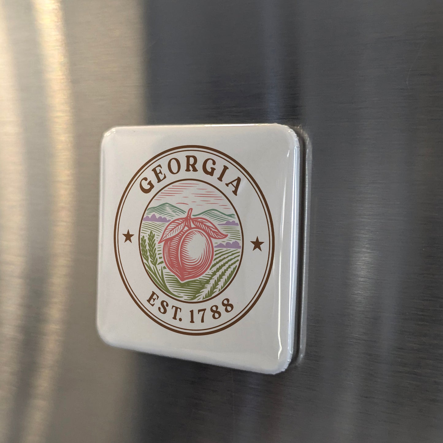 Georgia Magnet | The Peach State | 2×2 | Made in Canada - PhiloPerse