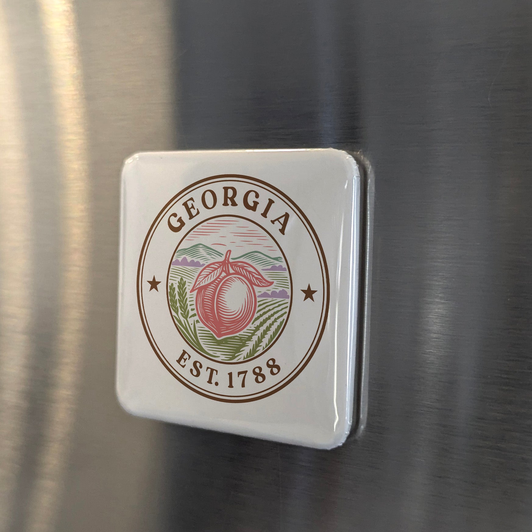 Georgia Magnet | The Peach State | 2×2 | Made in Canada - PhiloPerse