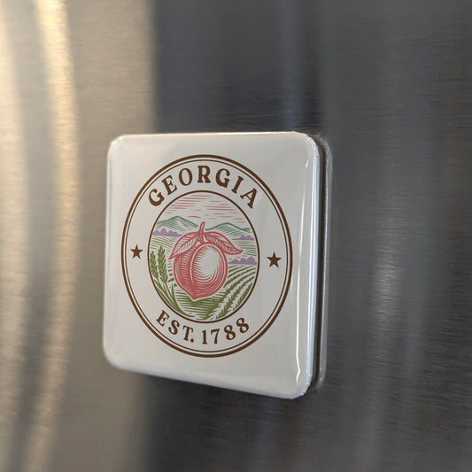 Georgia Magnet | The Peach State | 2×2 | Made in Canada - PhiloPerse