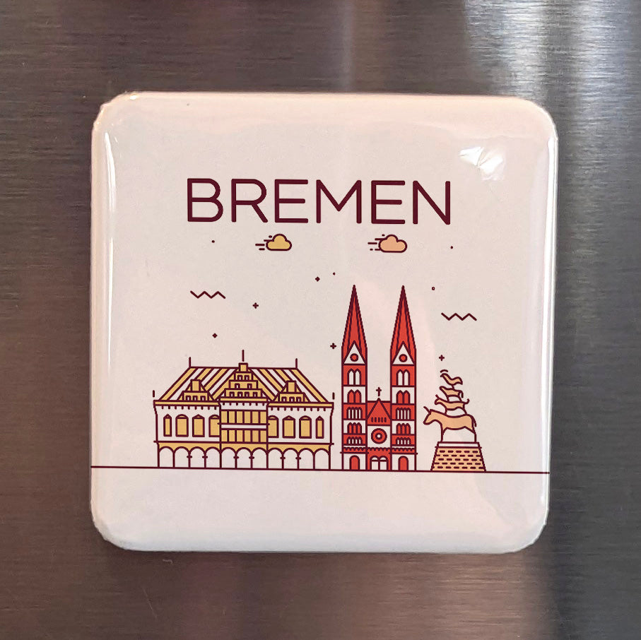 Bremen Germany Magnet | Free Hanseatic City on the Weser and Town Musicians | 2x2 | Made in Canada