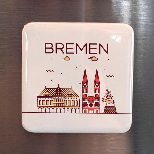 Bremen Germany Magnet | Free Hanseatic City on the Weser and Town Musicians | 2x2 | Made in Canada - PhiloPerse