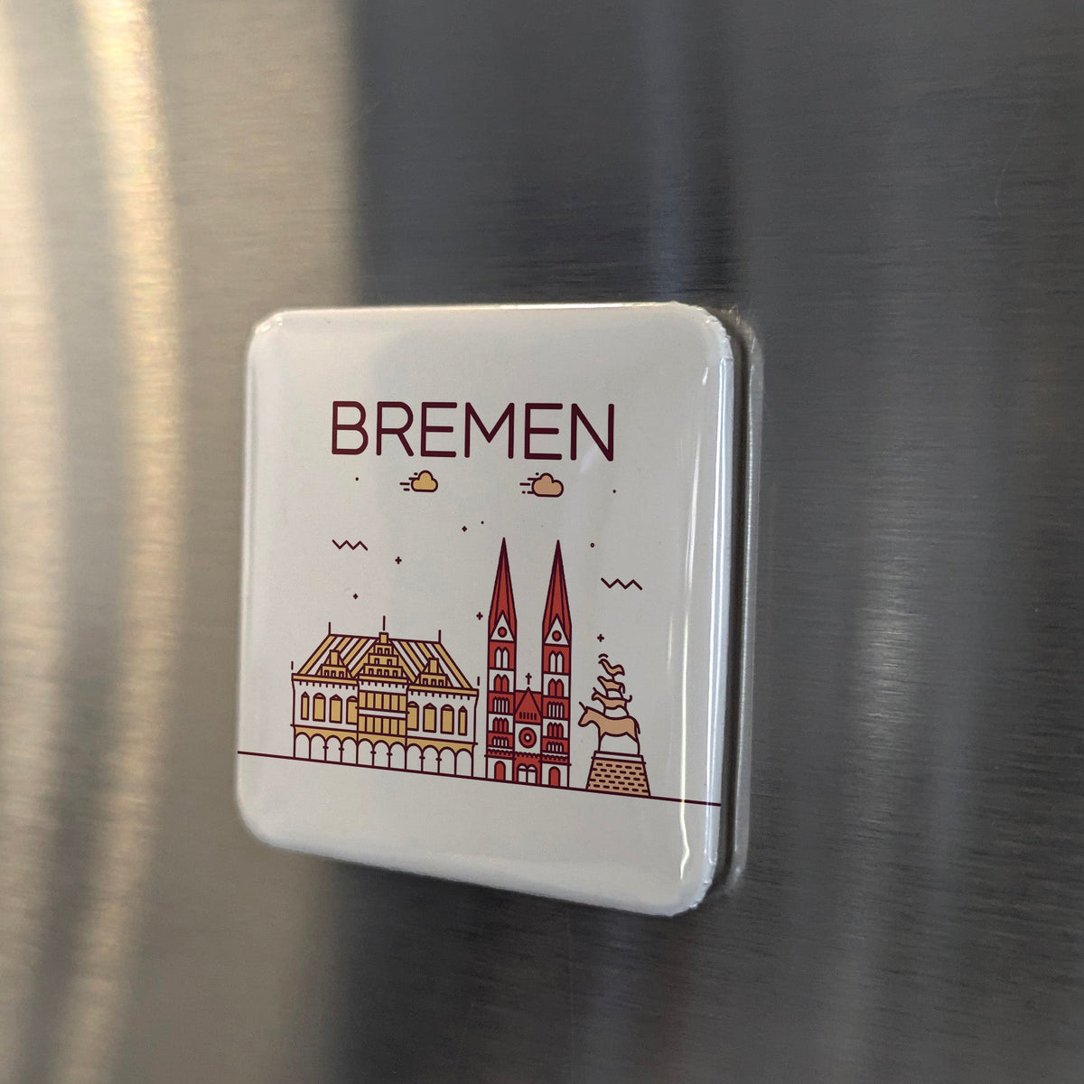 Bremen Germany Magnet | Free Hanseatic City on the Weser and Town Musicians | 2x2 | Made in Canada