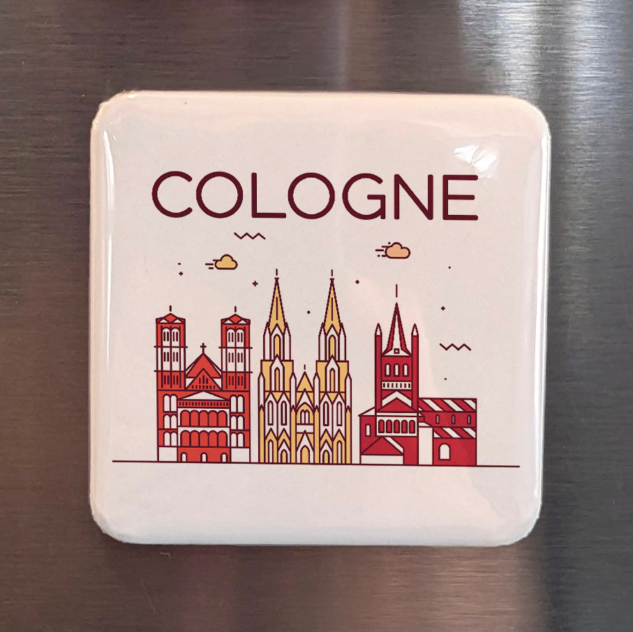 Cologne Germany Magnet | Cathedral City on the Rhine and Capital of the Rhineland | 2x2 | Made in Canada