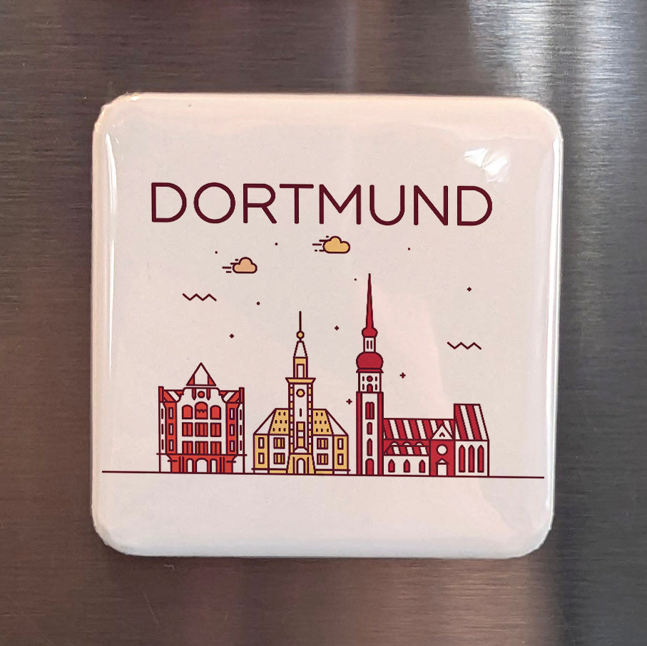 Dortmund Germany Magnet | Football Capital of the Ruhr and Black and Yellow Heart of Westphalia | 2x2 | Made in Canada