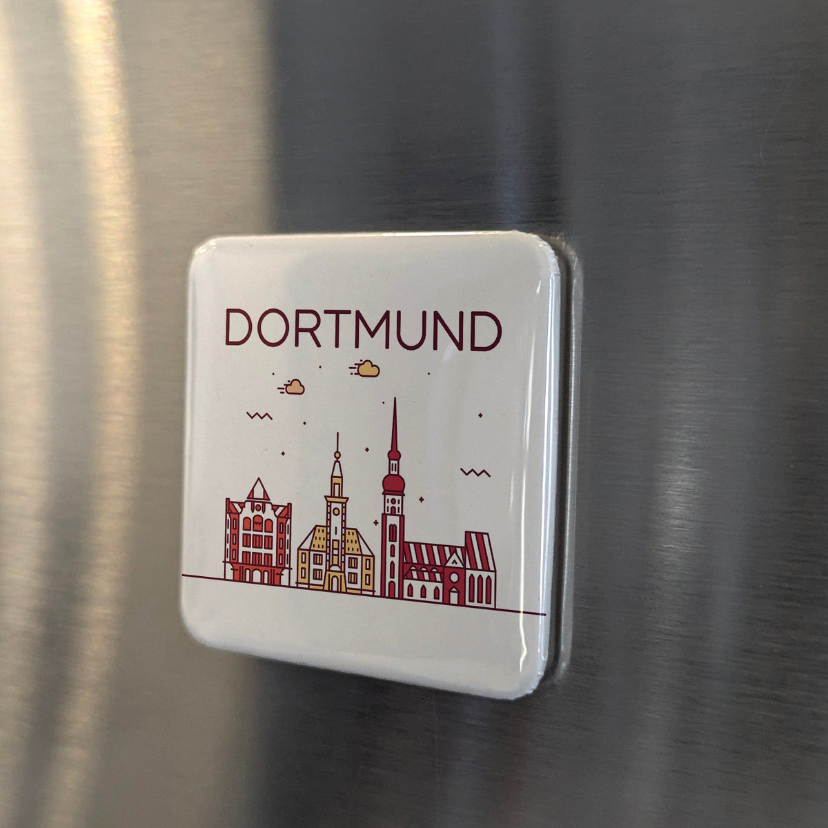 Dortmund Germany Magnet | Football Capital of the Ruhr and Black and Yellow Heart of Westphalia | 2x2 | Made in Canada