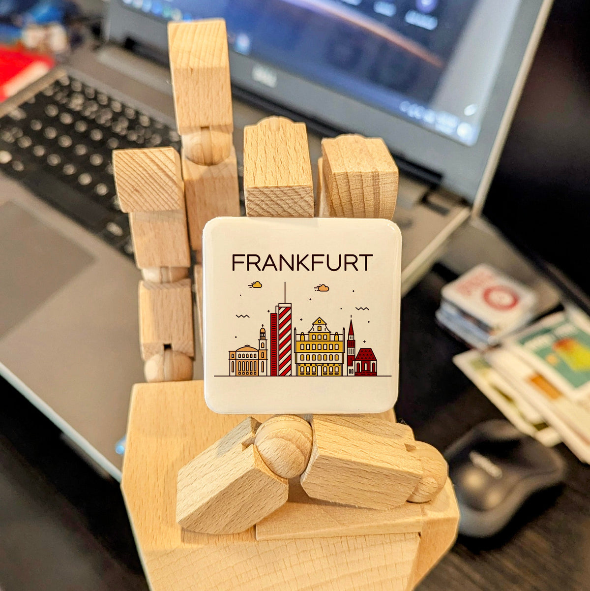 Frankfurt Germany Magnet | Mainhattan Financial Capital on the River Main | 2x2 | Made in Canada