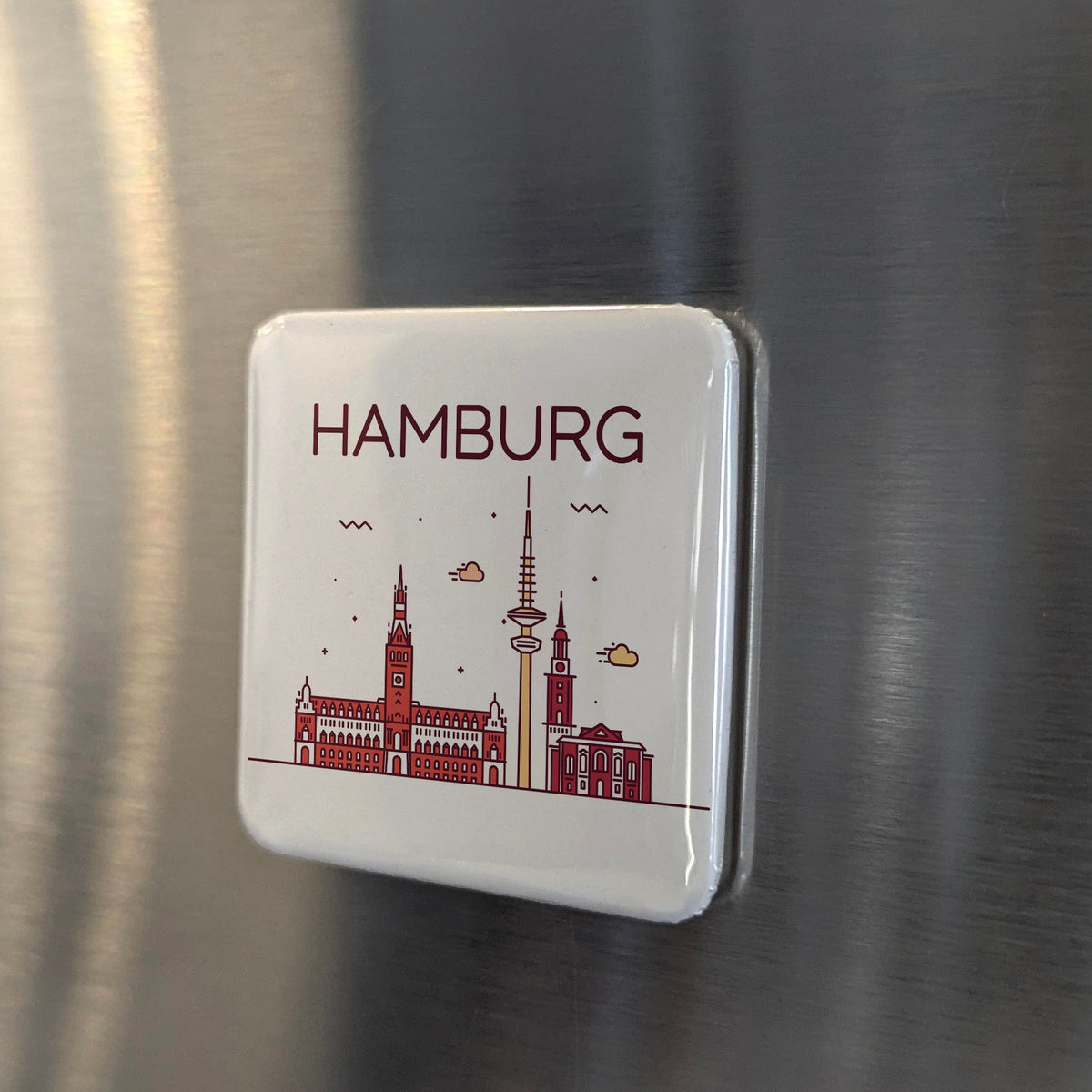Hamburg Germany Magnet | Free Hanseatic Port City on the Elbe and Gateway to the World | 2x2 | Made in Canada