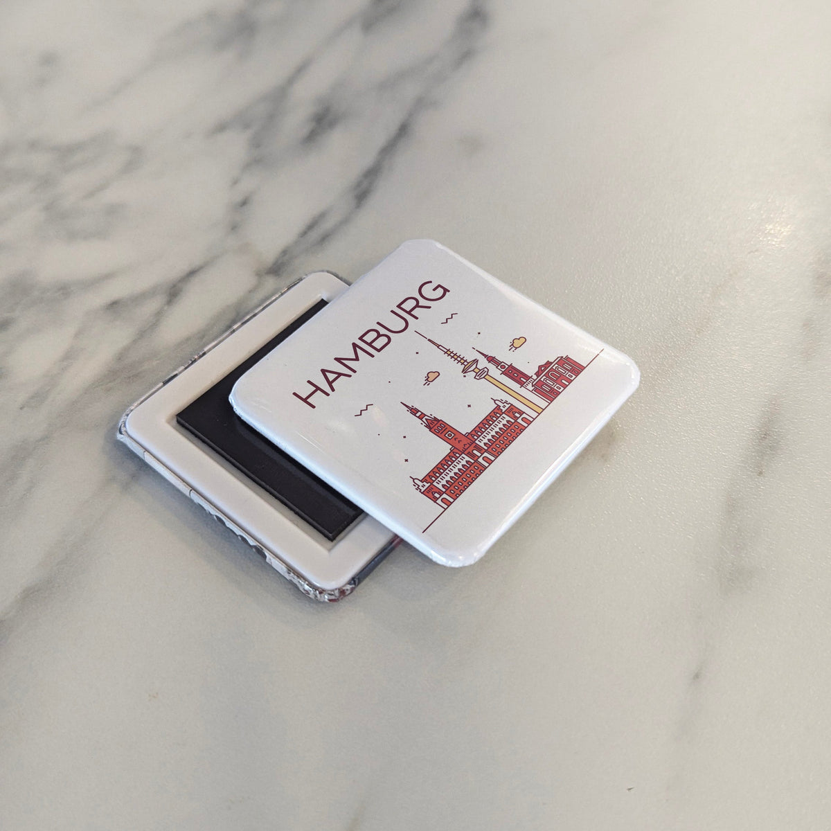 Hamburg Germany Magnet | Free Hanseatic Port City on the Elbe and Gateway to the World | 2x2 | Made in Canada