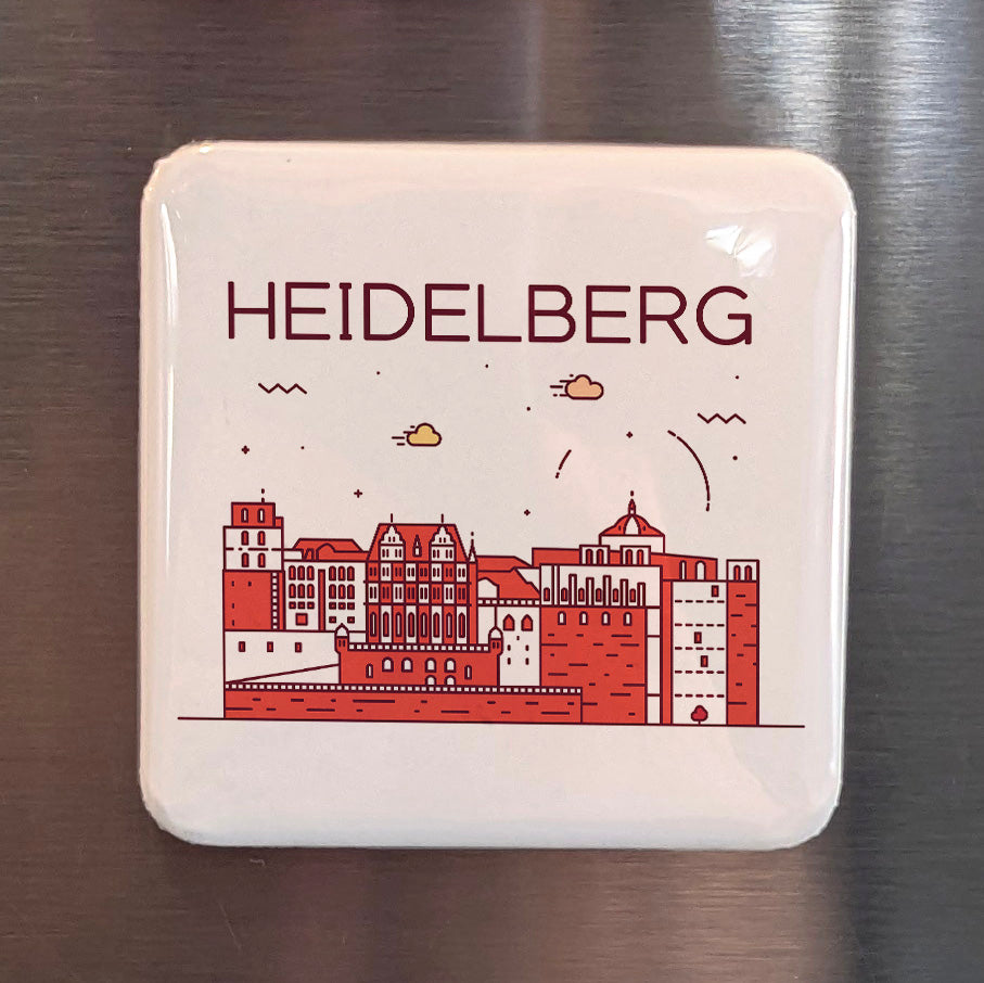 Heidelberg Germany Magnet | Romantic Castle on the Neckar and Oldest University City | 2x2 | Made in Canada