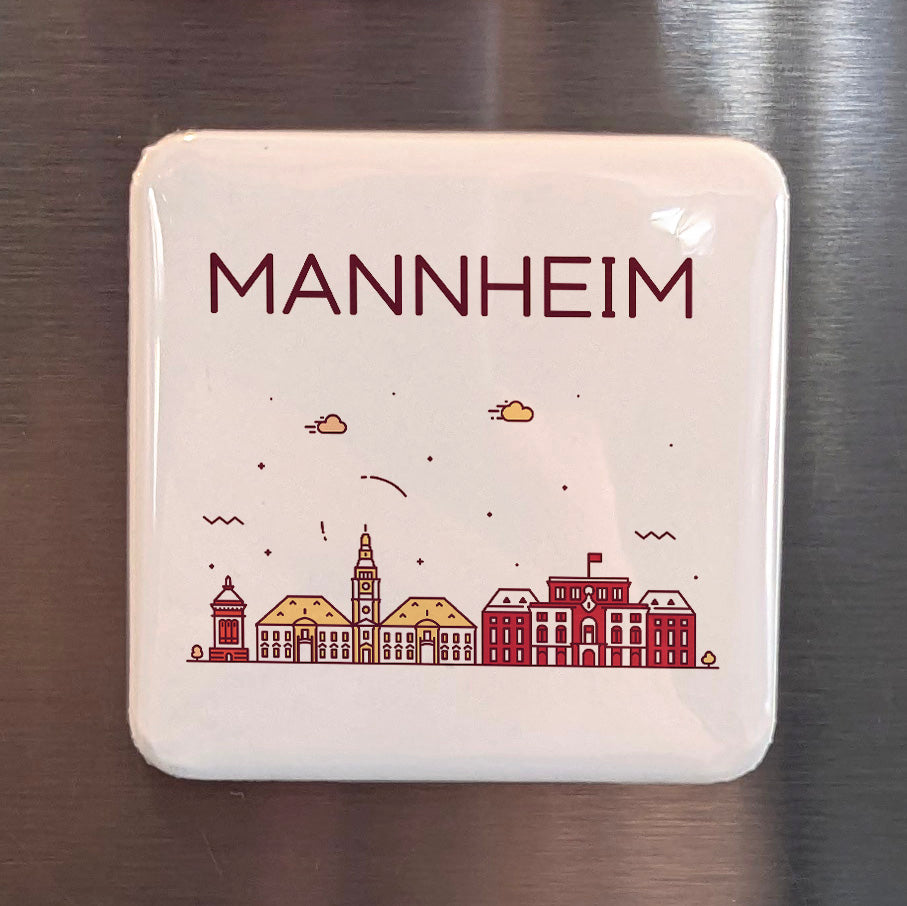Mannheim Germany Magnet | City of Squares at the Neck of the Rhine and Neckar | 2x2 | Made in Canada