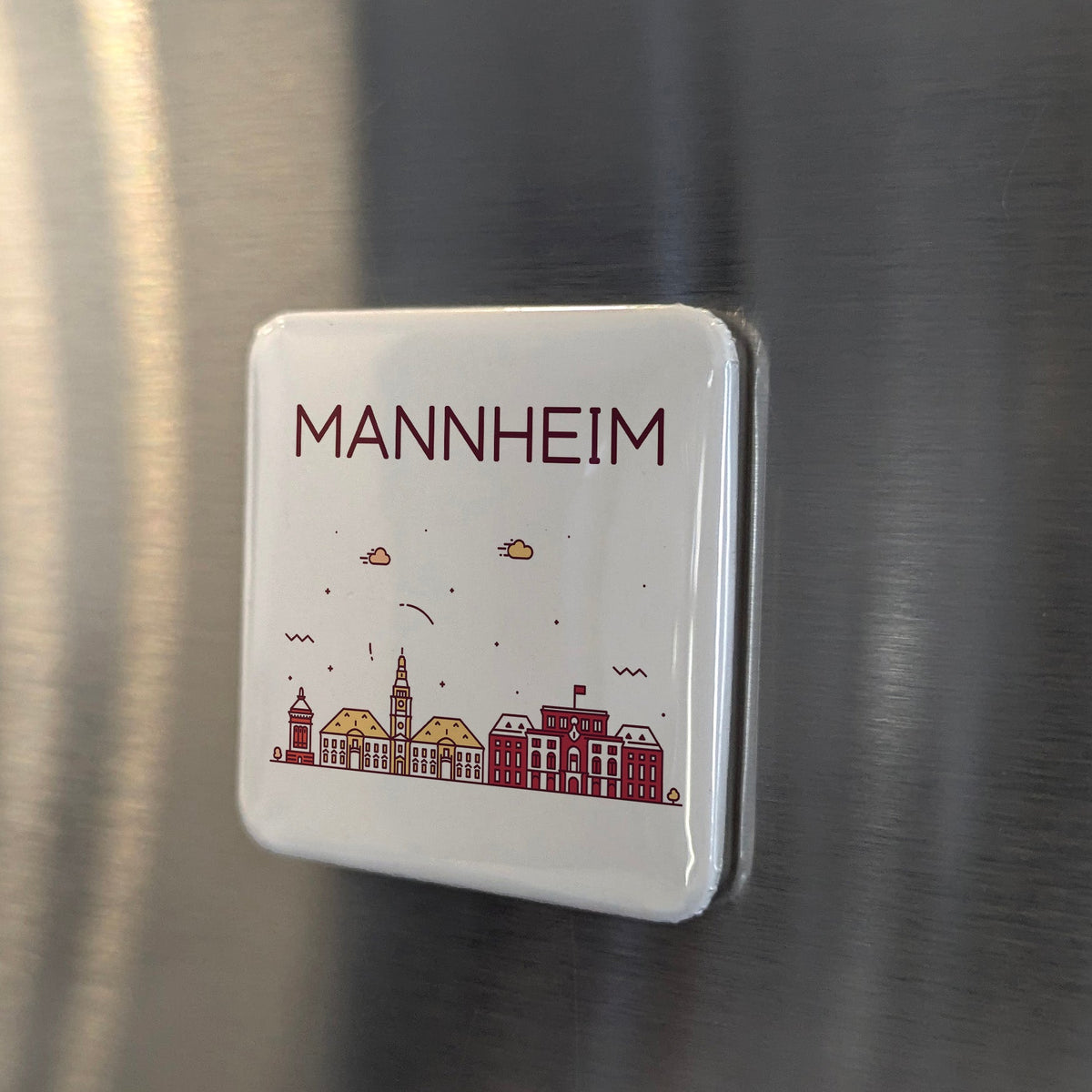 Mannheim Germany Magnet | City of Squares at the Neck of the Rhine and Neckar | 2x2 | Made in Canada