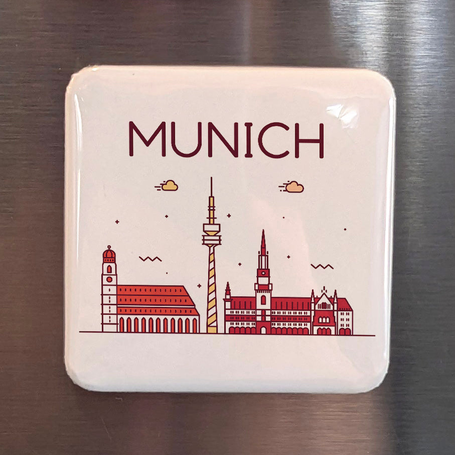 Munich Germany Magnet | Bavarian Capital on the Isar and Heart of German Beer Culture | 2x2 | Made in Canada