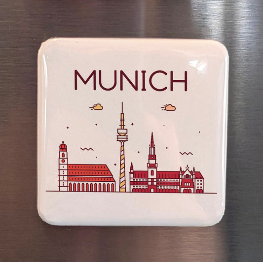 Munich Germany Magnet | Bavarian Capital on the Isar and Heart of German Beer Culture | 2x2 | Made in Canada - PhiloPerse